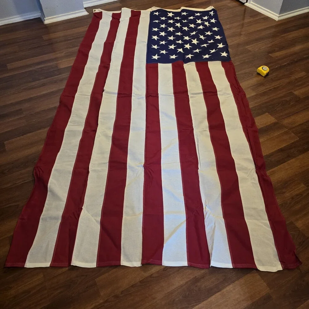 Vintage 50 Star United States  America Tall Flag 5x9.5 Cotton  Excellent Patriot